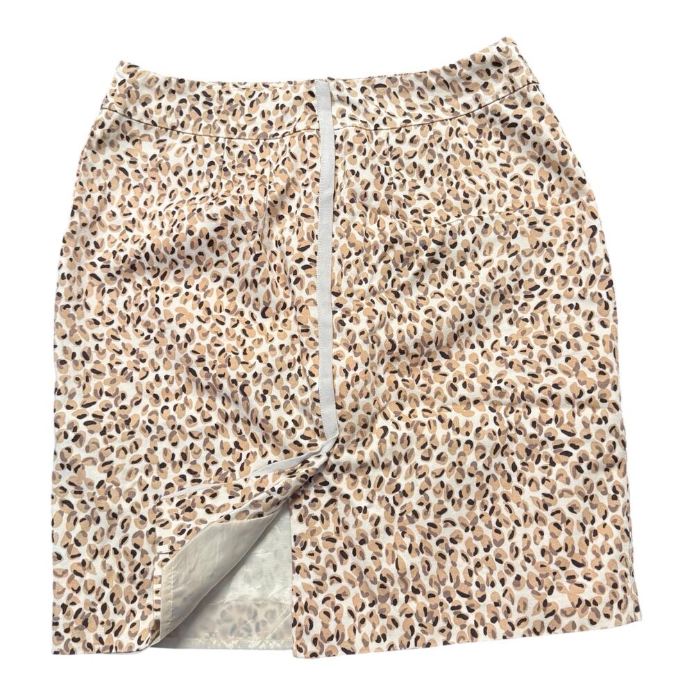 Valerie Bertinelli Leopard Print Pencil Skirt Women's Size 4 Lined Back Zip